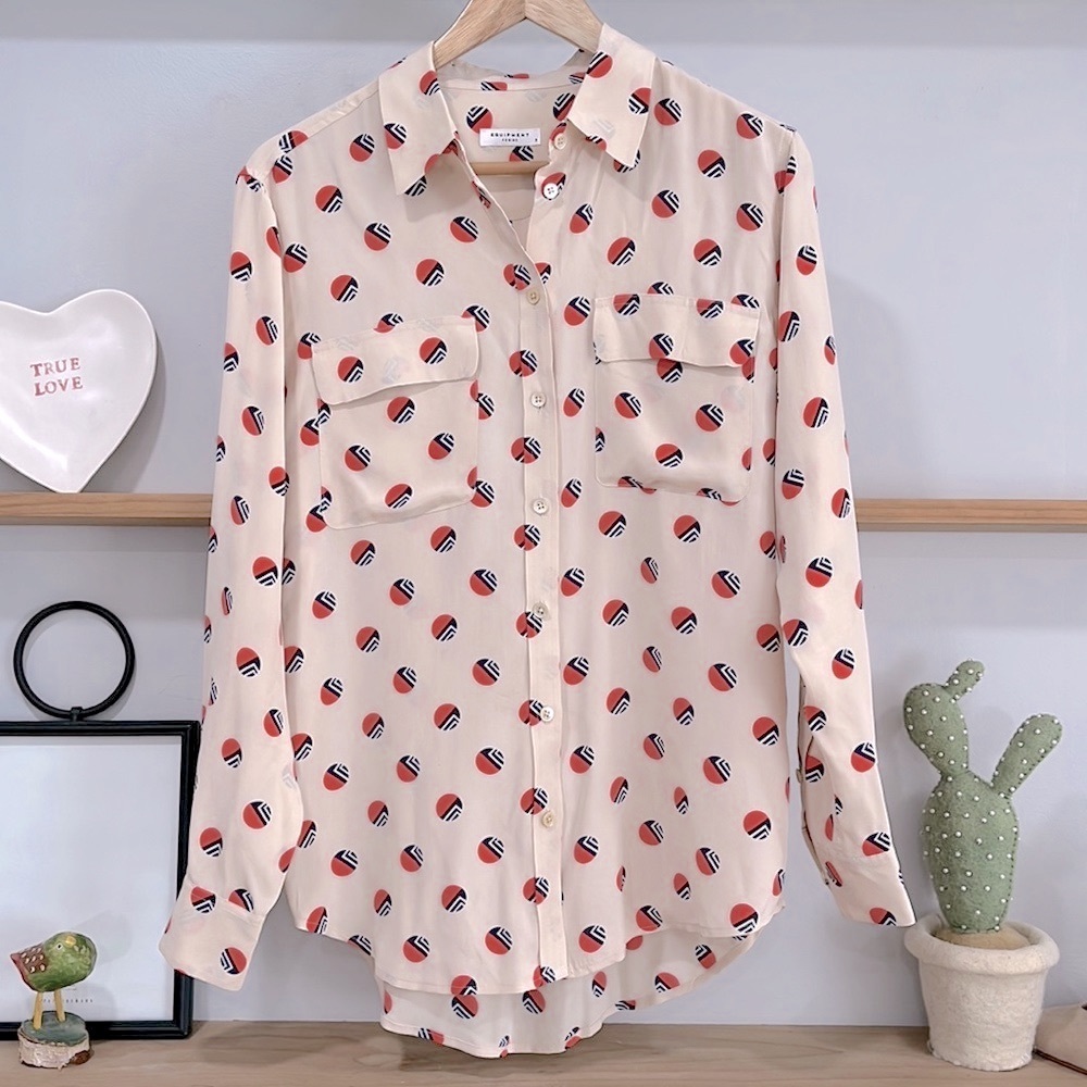Equipment Silk Button Down Shirt, Size S